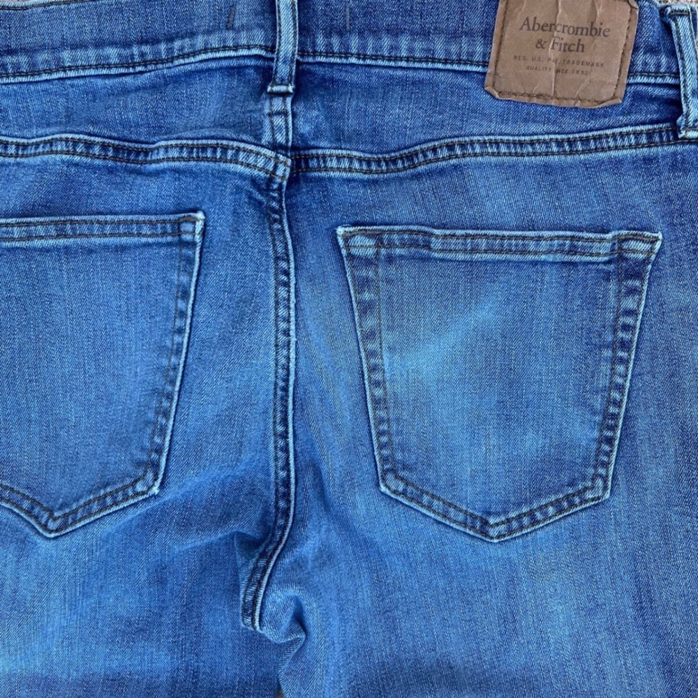 Abercrombie & Fitch Mens Bootcut Jeans Medium Wash A&F Stretch 31x32 Blue - Picture 4 of 7